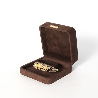 Wholesale manufacturing Luxury Jewellery Box Personalized Custom high end Necklace Bracelet Earrings Ring jewelry set Packaging Velvet brown Jewelry Box with logo