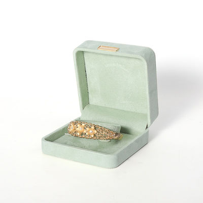 Wholesale manufacturing Luxury Jewellery Box Personalized Custom high end Necklace Bracelet Earrings Ring jewelry set Packaging Velvet light green Jewelry Box with logo