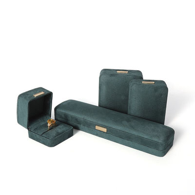 Wholesale manufacturing Luxury Jewellery Box Personalized Custom high end Necklace Bracelet Earrings Ring jewelry set Packaging Velvet dark green Jewelry Box with logo
