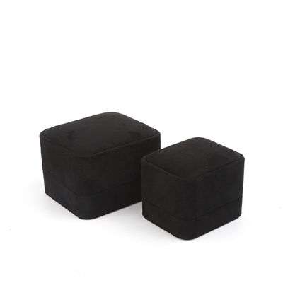 Wholesale High End Jewellery Packaging Ring Box Custom logo Jewelry Packaging Luxury Double Wedding Engagement Velvet Ring Box