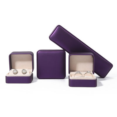 Premium Purple Leather Jewelry Box With Embossed Printing