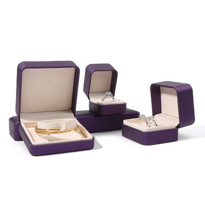 Premium Purple Leather Jewelry Box With Embossed Printing