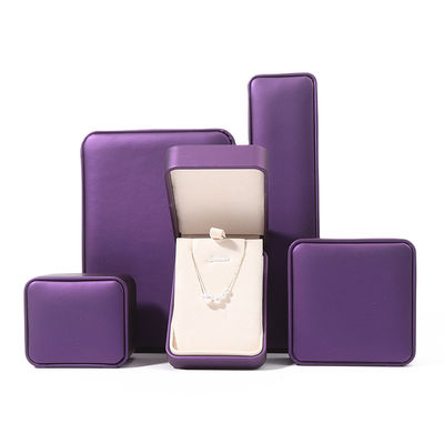 Premium Purple Leather Jewelry Box With Embossed Printing
