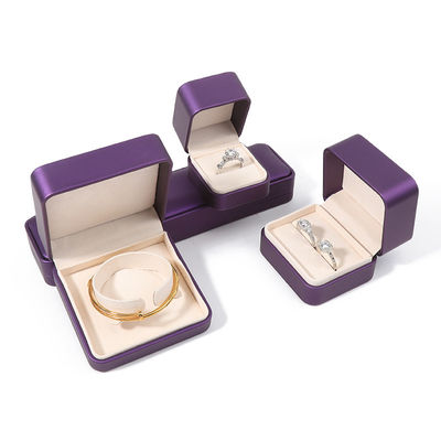 Premium Purple Leather Jewelry Box With Embossed Printing