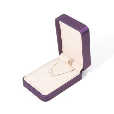 Premium Purple Leather Jewelry Box With Embossed Printing