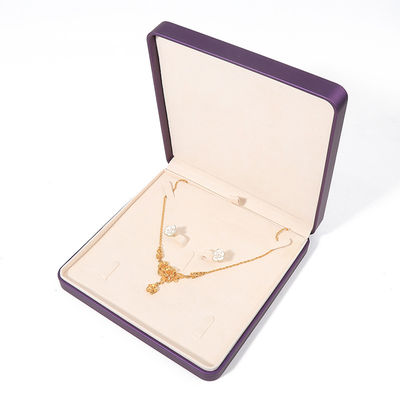 Premium Purple Leather Jewelry Box With Embossed Printing
