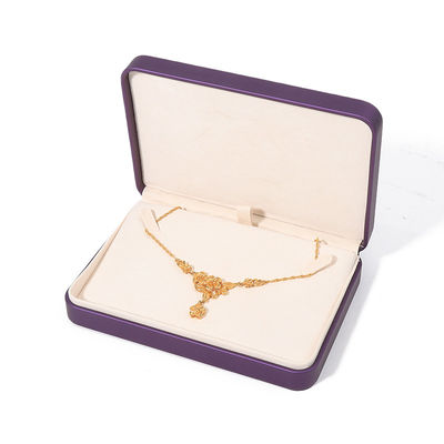Premium Purple Leather Jewelry Box With Embossed Printing