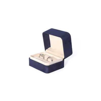 China Manufacturing Wholesale Premium Blue Jewellery Packaging Box Custom Hign End Big Jewelry Set Necklace Bracelet Earrings Ring Packaging Handmade Square Velvet Blue Jewelry Box With Logo