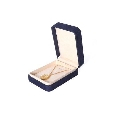 China Manufacturing Wholesale Premium Blue Jewellery Packaging Box Custom Hign End Big Jewelry Set Necklace Bracelet Earrings Ring Packaging Handmade Square Velvet Blue Jewelry Box With Logo