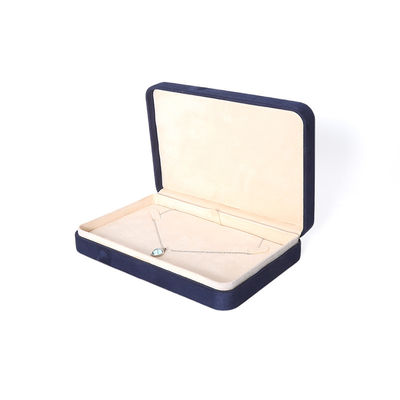 China Manufacturing Wholesale Premium Blue Jewellery Packaging Box Custom Hign End Big Jewelry Set Necklace Bracelet Earrings Ring Packaging Handmade Square Velvet Blue Jewelry Box With Logo