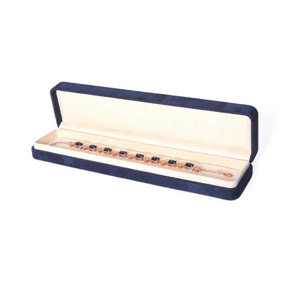 China Manufacturing Wholesale Premium Blue Jewellery Packaging Box Custom Hign End Big Jewelry Set Necklace Bracelet Earrings Ring Packaging Handmade Square Velvet Blue Jewelry Box With Logo