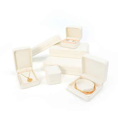 Handmade Square White Leather Jewellery Packaging Box Custom Luxury Big Jewelry Set Box For Necklace Bracelet Earrings Ring Packaging