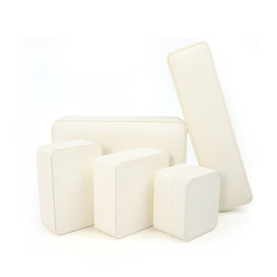 Handmade Square White Leather Jewellery Packaging Box Custom Luxury Big Jewelry Set Box For Necklace Bracelet Earrings Ring Packaging