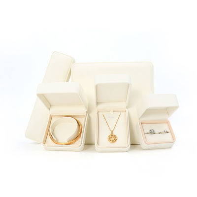 Handmade Square White Leather Jewellery Packaging Box Custom Luxury Big Jewelry Set Box For Necklace Bracelet Earrings Ring Packaging