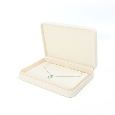 Handmade Square White Leather Jewellery Packaging Box Custom Luxury Big Jewelry Set Box For Necklace Bracelet Earrings Ring Packaging