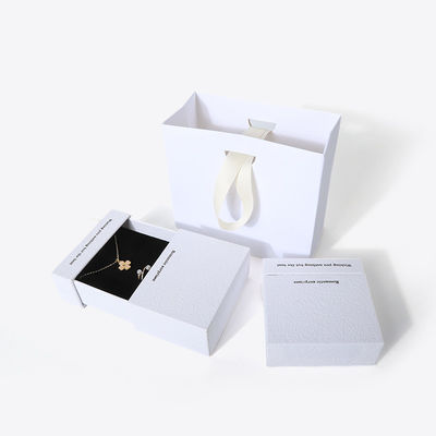 China manufacturing wholesale high quality Necklace Earring Bracelet ring box Jewellery packaging Personalized Custom Eco Friendly Cardboard Paper white Drawer Jewelry Box with logo