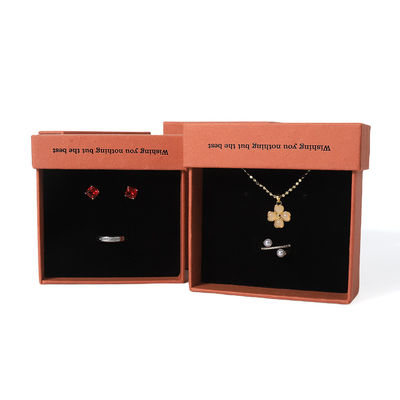 Buy China manufacturing wholesale high quality Necklace Earring Bracelet ring box Jewellery packaging Personalized Custom Eco Friendly Cardboard Paper orange Drawer Jewelry Box with logo online manufacture