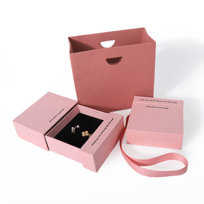 Buy China manufacturing wholesale high quality Necklace Earring Bracelet ring box Jewellery packaging Personalized Custom Eco Friendly Cardboard Paper pink Drawer Jewelry Box with logo online manufacture
