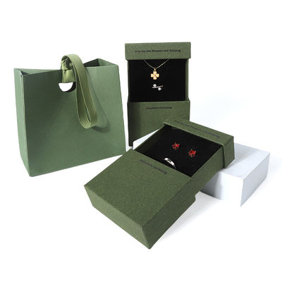 Buy China manufacturing wholesale high quality Necklace Earring Bracelet ring box Jewellery packaging Personalized Custom Eco Friendly Cardboard Paper green Drawer Jewelry Box with logo online manufacture