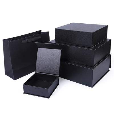 Paper jewelry Gift Box Packaging Eco Friendly Cardboard black Magnetic Jewelry Box