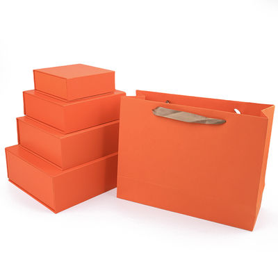 Wholesale manufacturing high quality Magnetic Gift Box Packaging Custom logo luxury Eco Friendly Cardboard Paper orange Magnetic Jewelry Box