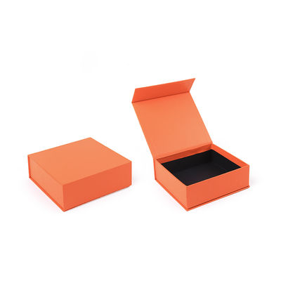 Wholesale manufacturing high quality Magnetic Gift Box Packaging Custom logo luxury Eco Friendly Cardboard Paper orange Magnetic Jewelry Box