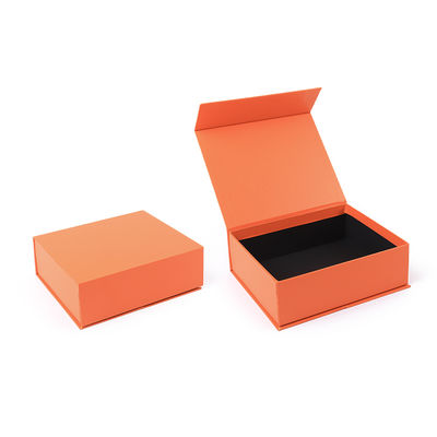 Wholesale manufacturing high quality Magnetic Gift Box Packaging Custom logo luxury Eco Friendly Cardboard Paper orange Magnetic Jewelry Box