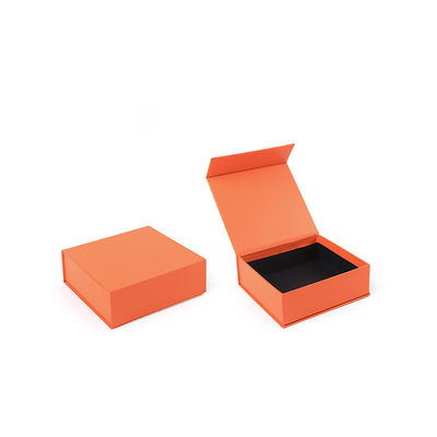 Wholesale manufacturing high quality Magnetic Gift Box Packaging Custom logo luxury Eco Friendly Cardboard Paper orange Magnetic Jewelry Box