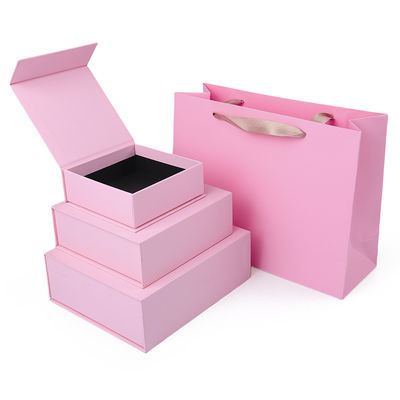 Wholesale manufacturing high quality Magnetic Gift Box Packaging Custom logo luxury Eco Friendly Cardboard Paper pink Magnetic Jewelry Box