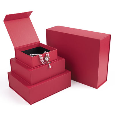 Wholesale manufacturing high quality Magnetic Gift Box Packaging Custom logo luxury Eco Friendly Cardboard Paper red Magnetic Jewelry Box