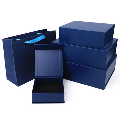 Wholesale manufacturing high quality Magnetic Gift Box Packaging Custom logo luxury Eco Friendly Cardboard Paper blue Magnetic Jewelry Box