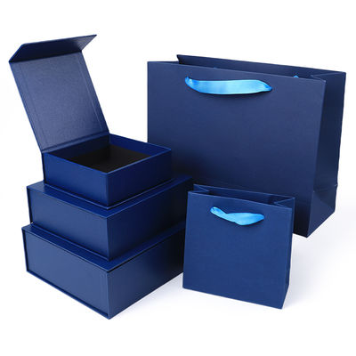 Wholesale manufacturing high quality Magnetic Gift Box Packaging Custom logo luxury Eco Friendly Cardboard Paper blue Magnetic Jewelry Box