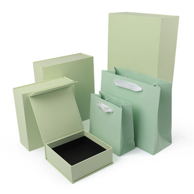 Wholesale manufacturing high quality Magnetic Gift Box Packaging Custom logo luxury Eco Friendly Cardboard Paper light green Magnetic Jewelry Box
