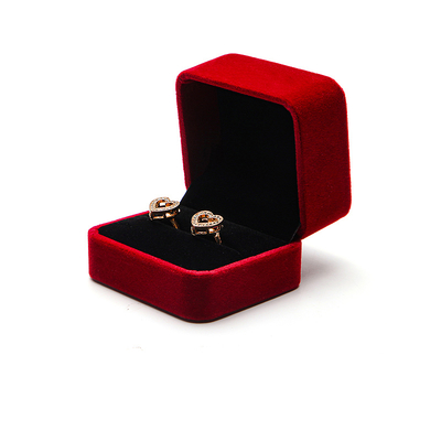 OEM ODM high end velvet Jewellery Box luxury customizable logo Red Velvet Jewelry Box