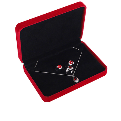 OEM ODM high end velvet Jewellery Box luxury customizable logo Red Velvet Jewelry Box