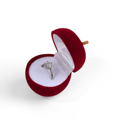 customizable personalized hign end velvet red jewelry ring box for Christmas gift