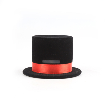 customizable hign end personalized Magic Hat velvet black jewelry ring box for holidays