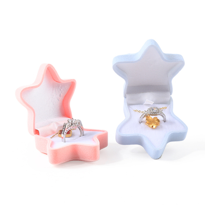 personalized hign quality flip starfish velvet ring box jewelry packaging