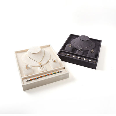 customizable premium Velvet Jewelry Trays OEM Jewellery Trays display for jewelry set