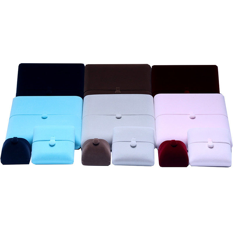 10*10*3cm Hanhong Custom Logo Luxury Jewelry Packaging Box Velvet Necklace Ring Bracelet Earrings
