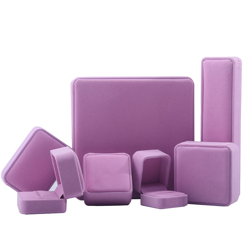 Newest Pink Velvet Jewelry Box for Customized Size Stud Earrings Jewelry Packaging