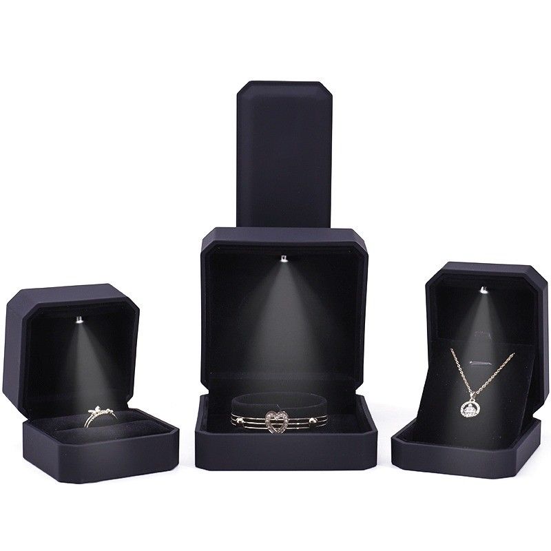 Newest Custom Logo LED Jewelry Display Box for Rings Necklaces Bracelets and Earrings