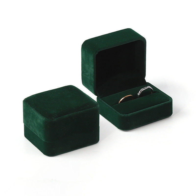 Wholesale Manufacturer Customised Luxury Jewelry Ring Box Personalized Custom logo Velvet Jewellery Engagement Ring Packaging Box