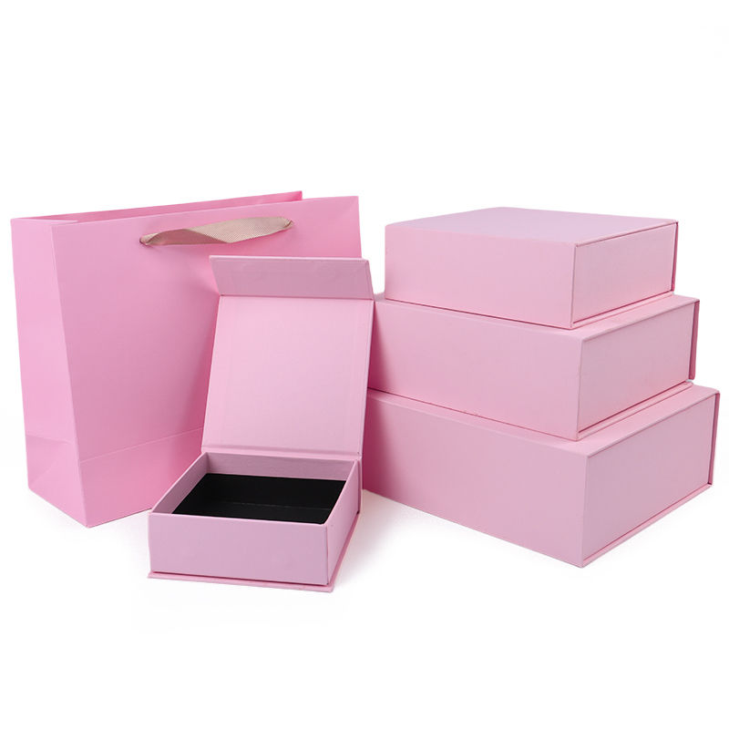 Wholesale manufacturing high quality Magnetic Gift Box Packaging Custom logo luxury Eco Friendly Cardboard Paper pink Magnetic Jewelry Box