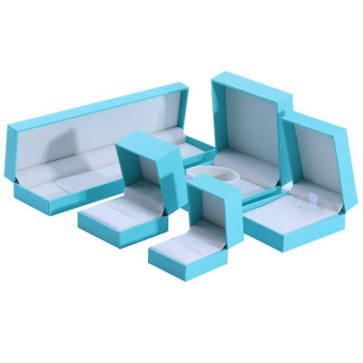 Wholesale manufacturing Luxury Jewellery Box Personalized Custom high end Necklace Bracelet Earrings Ring jewelry set Packaging cardboard paper sky blue flip Jewelry Box with logo