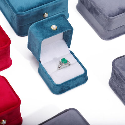 Round Corner Velvet Ring Box Luxury Jewelry Packaging Case for Pendant Ear Studs