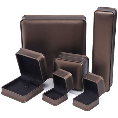 Coffee Arc-Shaped PU Leather Jewelry Box Package for Pendant Ear Ring Packaging