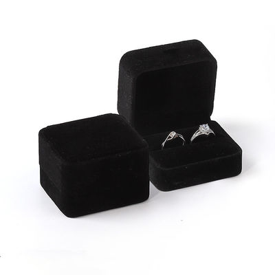 Personalized Custom Black Velvet Wedding Ring Box Double Eco-Friendly