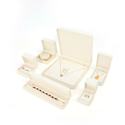 Handmade Square White Leather Jewellery Packaging Box Custom Luxury Big Jewelry Set Box For Necklace Bracelet Earrings Ring Packaging