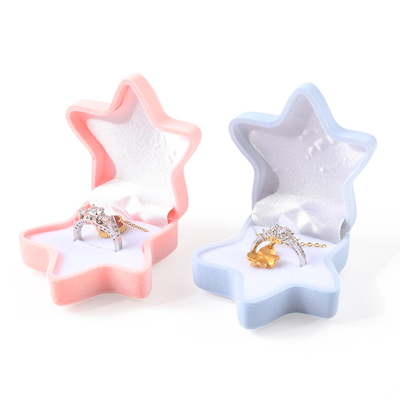 personalized hign quality flip starfish velvet ring box jewelry packaging